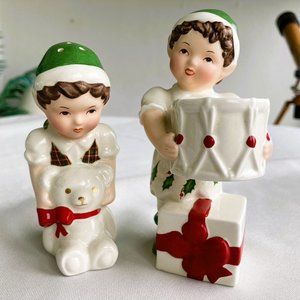 Lenox Holiday Elf Salt and Pepper Shakers in Original Box
